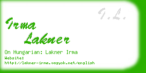 irma lakner business card